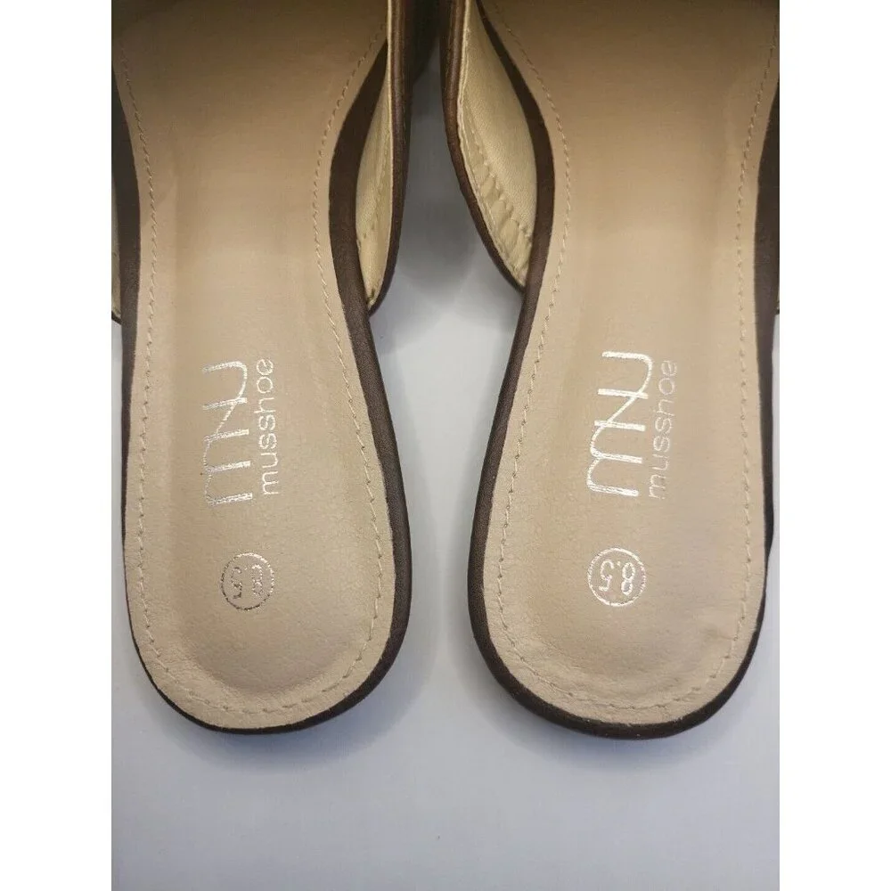 MUSSHOE Loafer for Women Brown Gold Slip on Flats New Without Tag 8.5 MNU‎